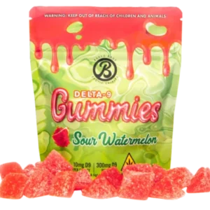 Baked Bags Sour Watermelon Delta-8 THC Gummies